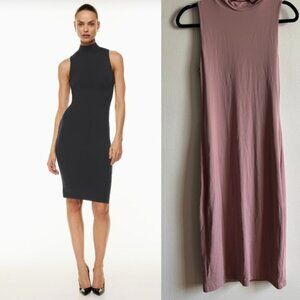 Aritzia Babaton Sz S Contour Mockneck Blush Pink Dress